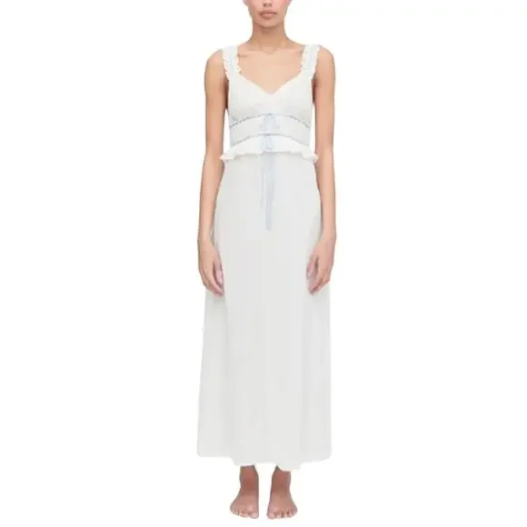 Hill House Home M The Bonnie Nightgown NEW Off White Delicate Ruffle Trim - Picture 8 of 8